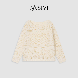 百搭轻盈温柔风镂空针织衫 熙薇 新款 2026春季 M2385 星织云缕