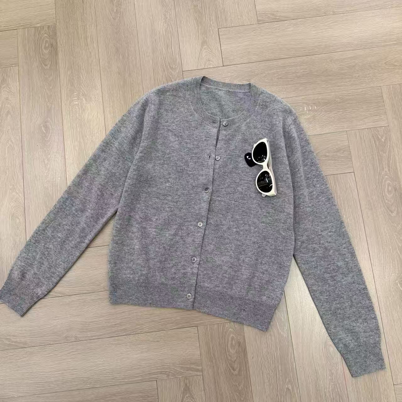 熙薇【慵懒松灰】2025冬季新款轻奢时尚休闲百搭羊毛开衫H6524