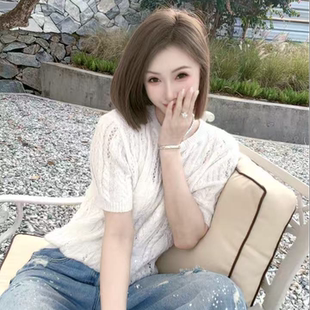 显瘦毛衣气质镂空针织上衣M2005 2026新款 熙薇 浪漫回响