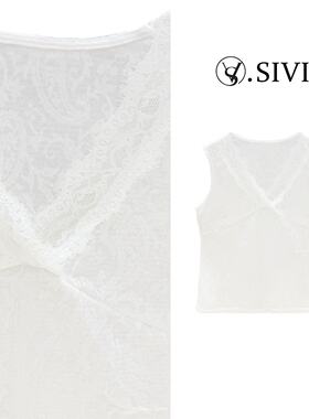 熙薇【xxxx】2026新款蕾丝钩花百搭宽松背心马甲M2100