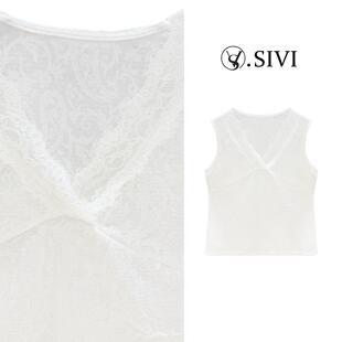 熙薇【xxxx】2026新款蕾丝钩花百搭宽松背心马甲M2100