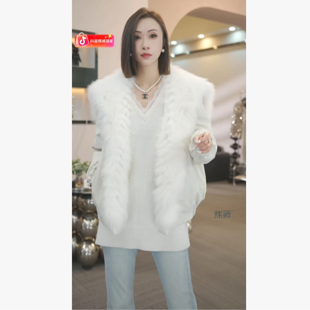 熙薇【织间绒云】2025冬季高端新款保暖大毛领派克羽绒服H6262