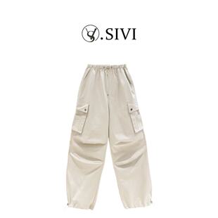 新款 2026春季 百搭时尚 抽绳工装 M2285 熙薇 牛仔裤 浅工随型