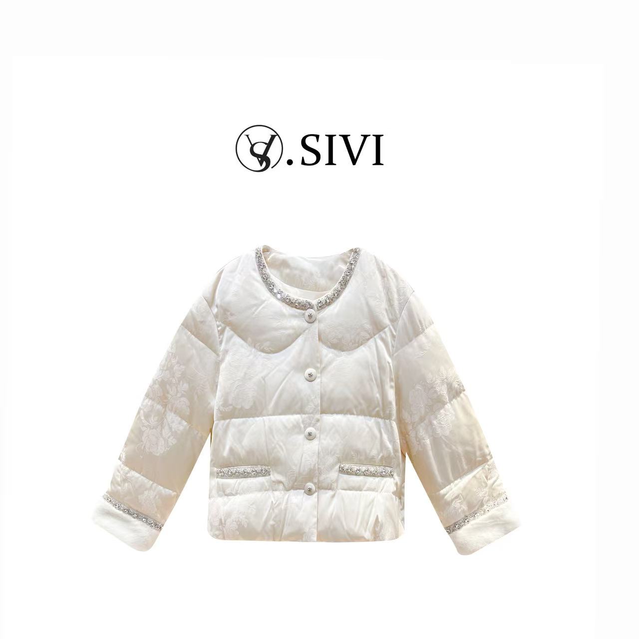 熙薇【一览芳华】2025秋冬新款新中式重工国风羽绒服H5751