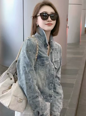 熙薇【星点浅蓝】2026春季新款亮钻闪闪牛仔外套M2120
