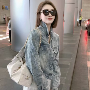 熙薇【星点浅蓝】2026春季新款亮钻闪闪牛仔外套M2120
