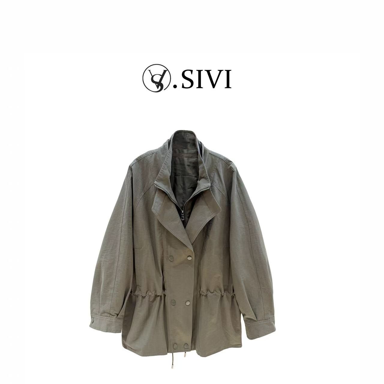 熙薇【一尾流莺】2025早秋新款时尚气质休闲百搭风衣外套H5057