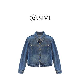 时尚 熙薇 新款 2026春季 简约复古纽扣水洗牛仔外套M2266 旧街蓝调