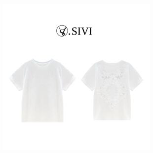 新款 2026春季 时尚 蕾丝拼接 恤M2291 熙薇 简背绣影