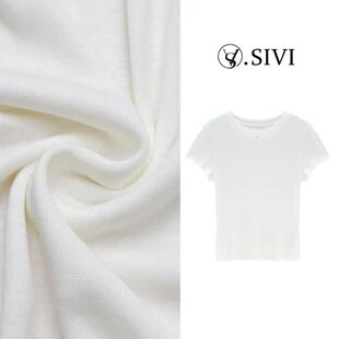 熙薇【丝滑感】2026春季新款桑蚕丝莱赛尔面膜T恤M2245