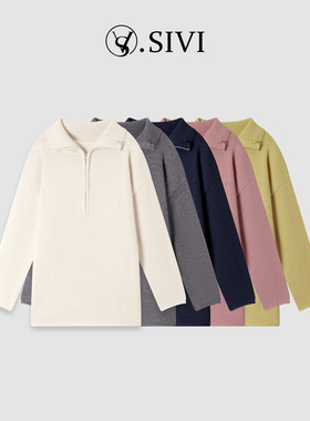 【熙薇SIVI】2025秋冬新款休闲时尚加厚立领大版羊毛衫H6059