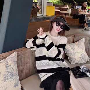 长袖 2026新款 气质半透显瘦毛衣M2008 月水情诗 熙薇