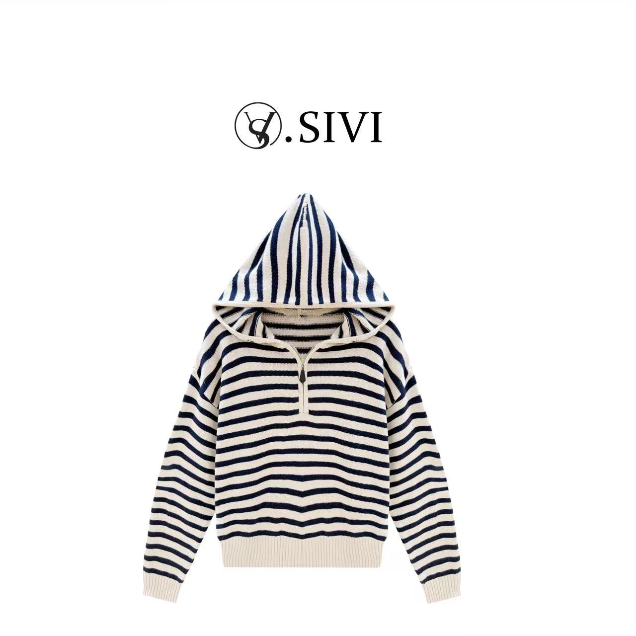 熙薇【斑马条纹】2025早秋新款时尚气质休闲百搭毛衣上衣H5164