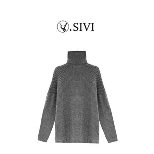 H5956 休闲银丝高领羊毛衫 熙薇2025秋冬新款 时尚