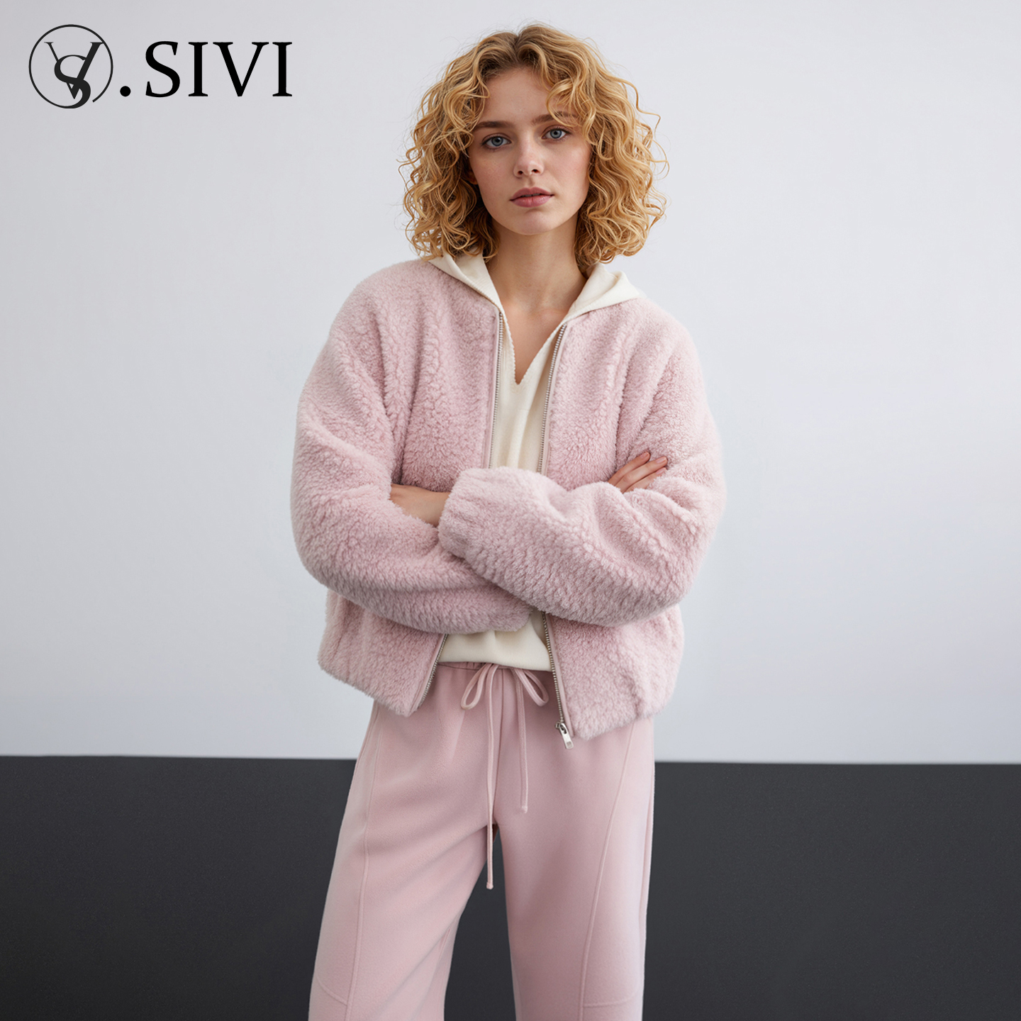 熙薇【广岛之恋】2025秋季新款100 全-羊-毛羊-卷毛外套H5699