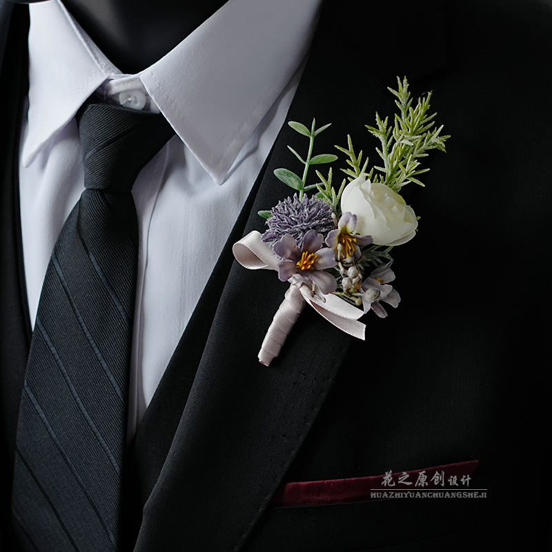韩式森系嘉宾仿真襟花婚礼父母全套家人伴郎伴娘新郎新娘结婚胸花