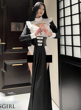 weisgirl万圣节服装性感护士女仆制服套装小胸cosplay纯欲修女服