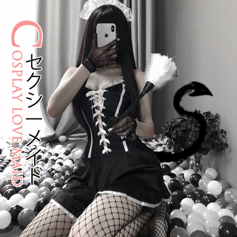 梦幻黑白经典情调制服诱惑女仆装