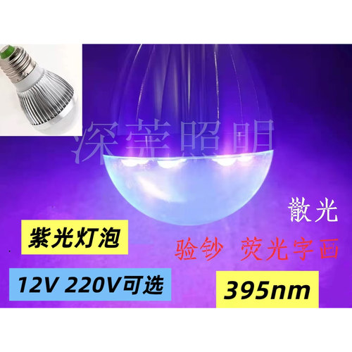 紫光灯密室专用12V220V散光灯泡