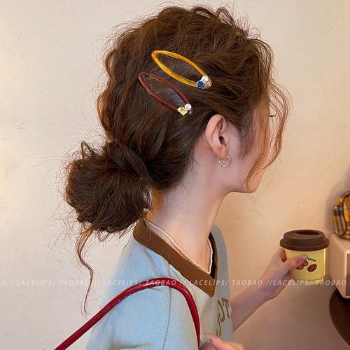 简约彩色水钻bb夹发夹女2025新款