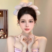 人鱼公主 高级感网纱蝴蝶结后脑勺高颅顶2026年新款 弹簧夹发夹子