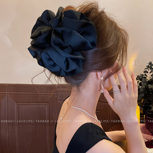 优雅公主泡泡蝴蝶结抓夹女高级感