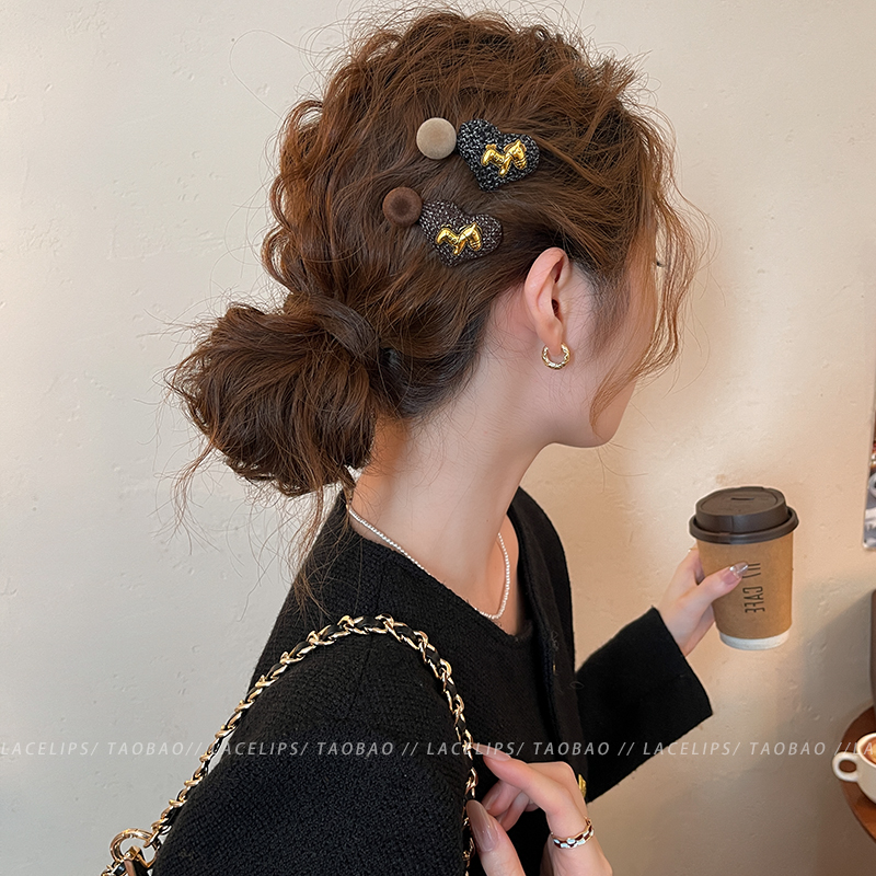 气质爱心金标小马发夹女2025新款