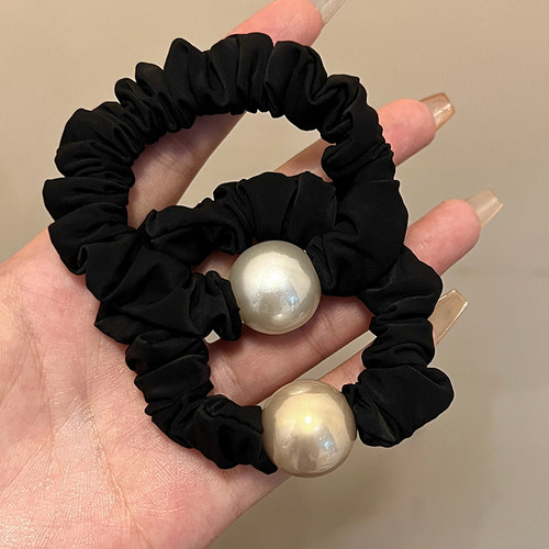 高级感珍珠大肠发圈简约气质头绳