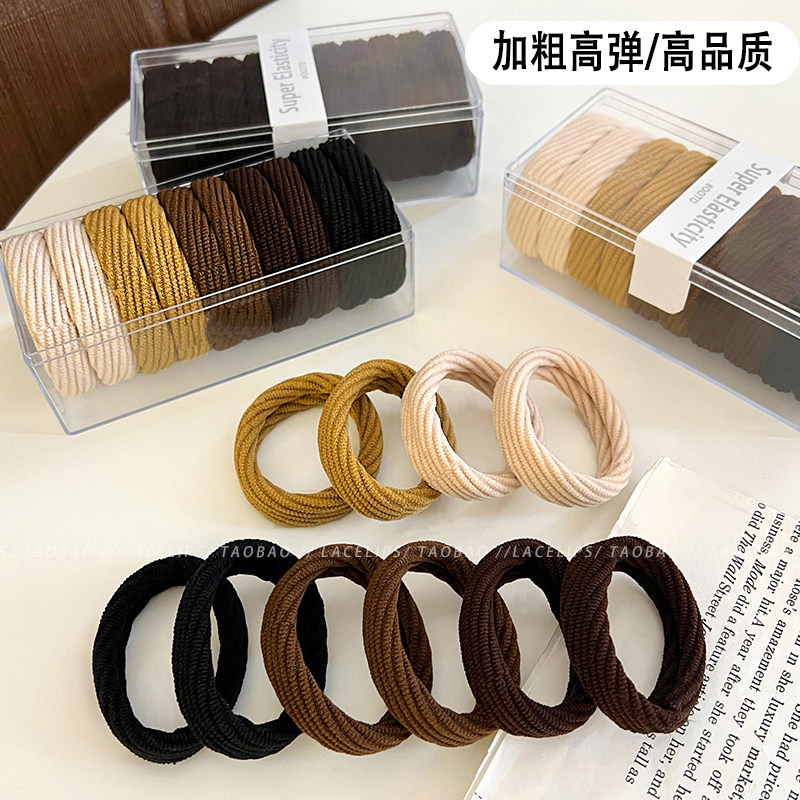 加粗橡皮筋发绳扎高马尾不塌头绳图片