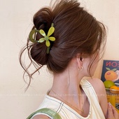 清新花朵抓夹早春女高级感2026新款 气质头发鲨鱼夹发夹后脑勺发饰