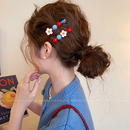 冰糖山楂 花朵发夹女边夹甜美前额发卡一字刘海夹子头饰2025新款