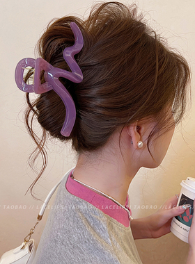 紫色韵味~波浪大号抓夹女高级感2025新款后脑勺鲨鱼夹子发夹头饰
