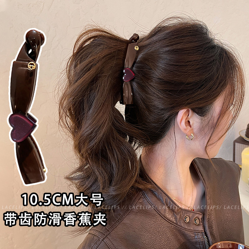 复古爱心高马尾香蕉夹女高级感图片