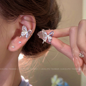 蝴蝶耳骨夹女秋日超闪小巧精致耳夹2026新款 网红爆款 简约百搭耳饰