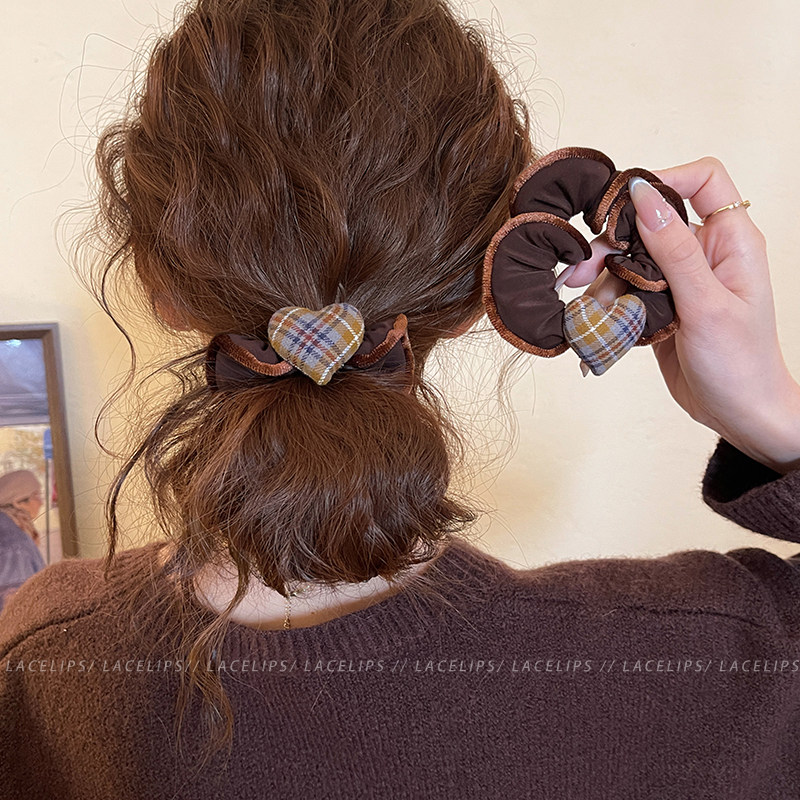 气质格纹爱心大肠发圈女2025新款巨好看扎头发绳百搭头绳头花发饰,饰品/流行首饰/时尚饰品新,发饰,淘宝优惠券,粉丝福利购,淘宝优惠卷