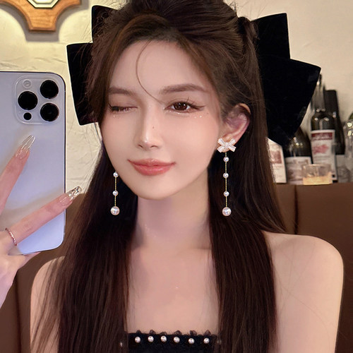 千金大小姐！高级感蝴蝶结珍珠耳环女2026新款潮小众设计耳钉耳饰 - 封面