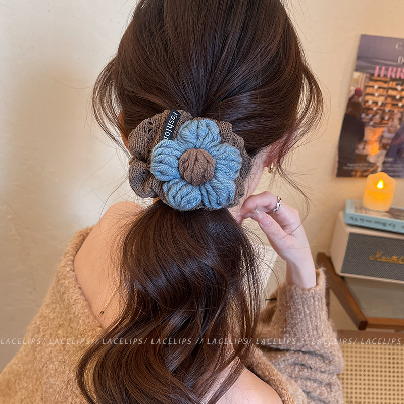 针织毛线花朵大肠发圈女2026新款巨好看头绳扎头发绳甜美冬日发饰,饰品/流行首饰/时尚饰品新,发饰,淘宝优惠券,粉丝福利购,淘宝优惠卷