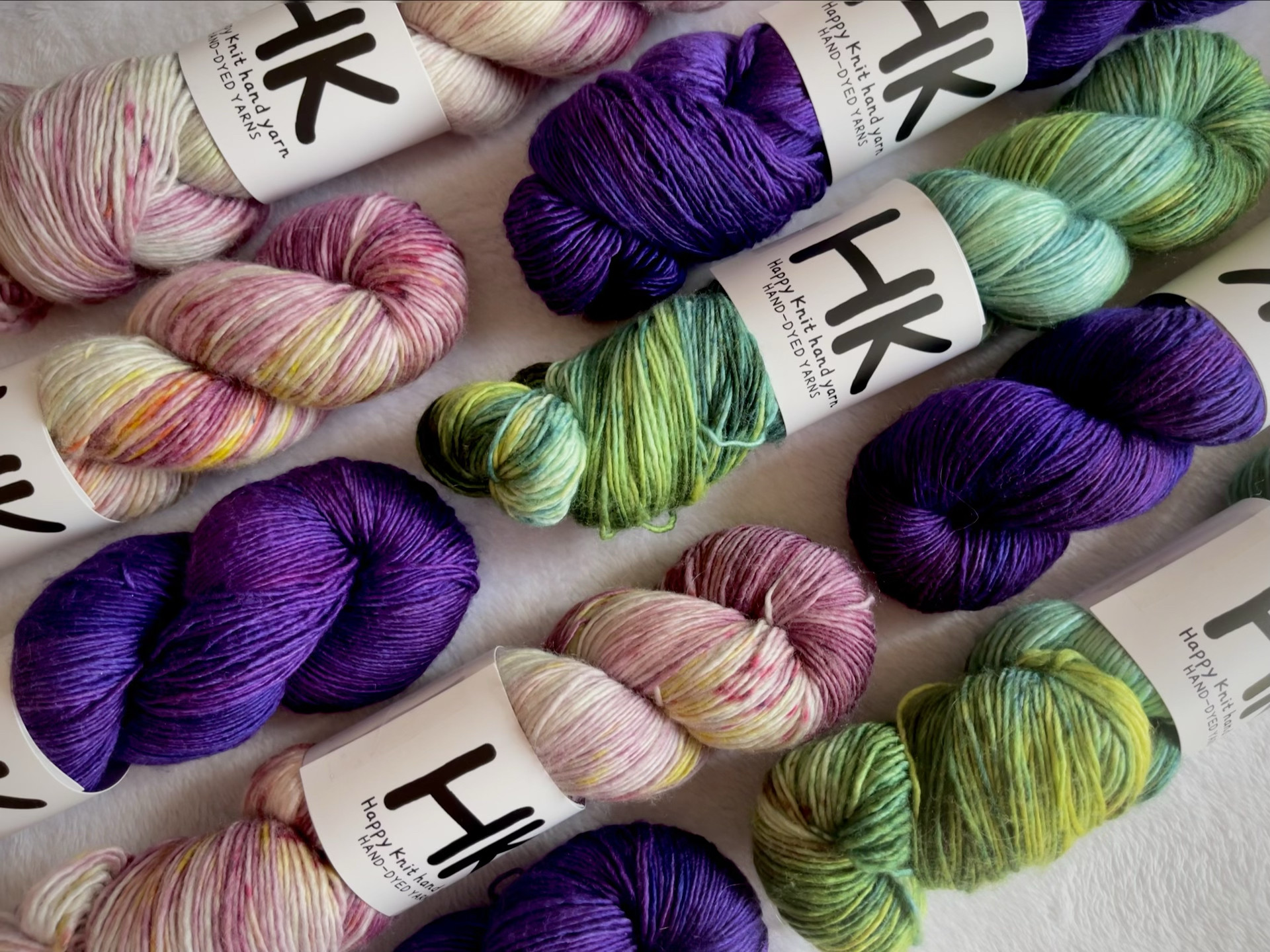 包邮HappyKnit单捻手染线手编羊毛美丽奴真丝披肩毛衣外套线链接2