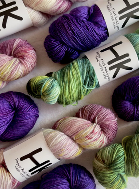 包邮HappyKnit单捻手染线手编羊毛美丽奴真丝披肩毛衣外套线链接2