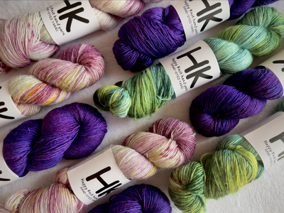 包邮HappyKnit单捻手染线手编羊毛美丽奴真丝披肩毛衣外套线链接2