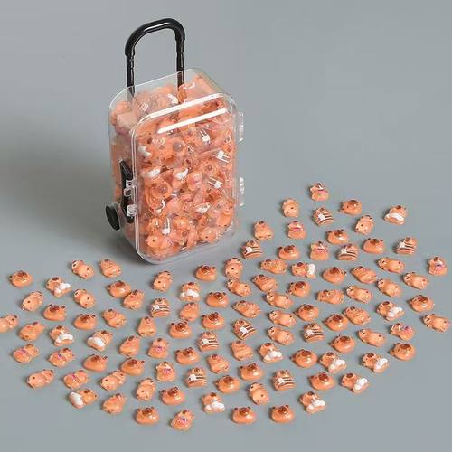 网红超迷你卡皮巴拉小玩意玩偶玩具卡通夜光水豚公仔摆件diy配饰