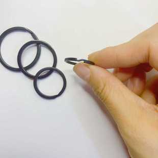 3.0 10个黑色钥匙圈 2.5 2.0 3.5mm扁圈环平圈挂件配件 外径1.5