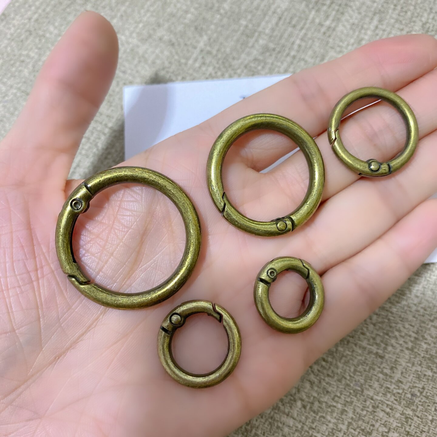 古铜色包包圆圈环配件弹簧圈钥匙扣古青铜弹簧扣金属五金扣调节扣
