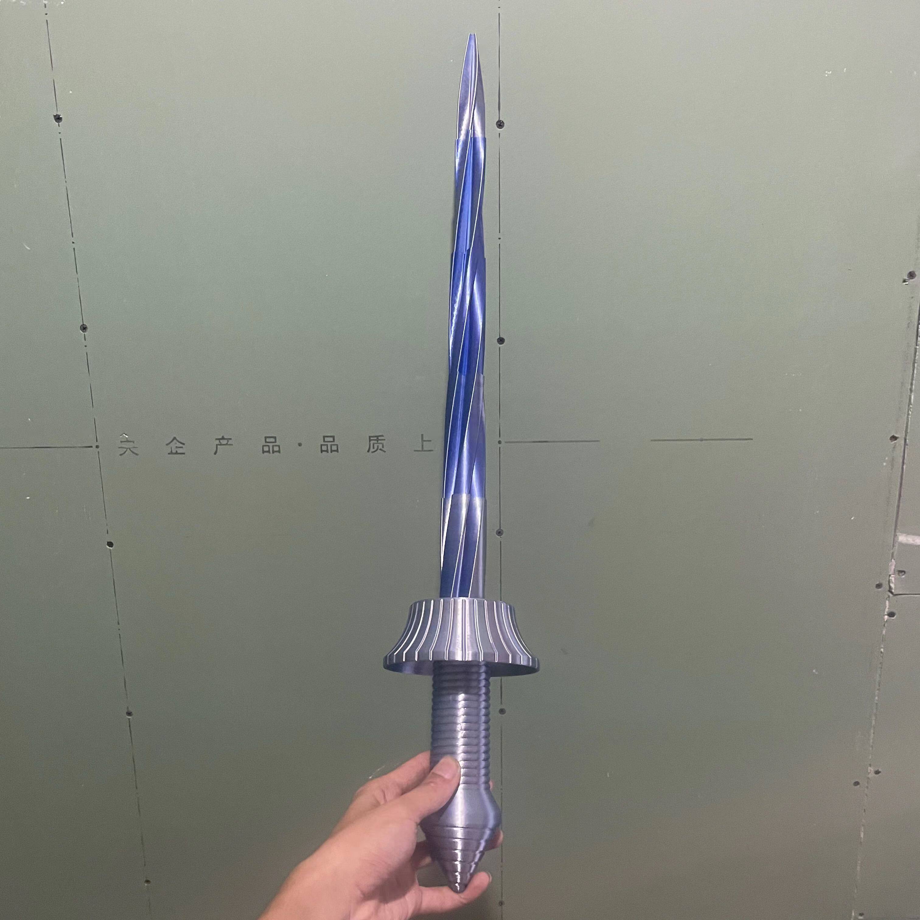 3d打印彩虹剑螺旋剑旋转可折叠伸缩刀甩剑宝剑幻彩收缩玩具网红