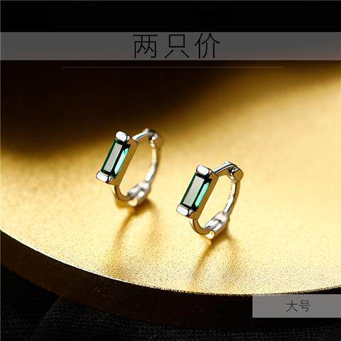 Hoa tai bạc nguyên chất 925 hoa tai vòng tròn ngọc lục bảo cho nữ hoa tai mùa hè hoa tai kiểu mới năm 2021