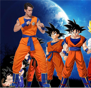 万圣节动漫七龙珠孙悟空练功服武功服少林寺服装COSPLAY演出服装