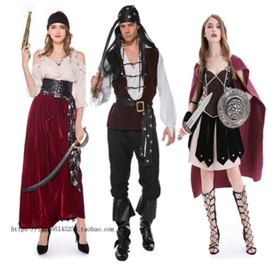 DS演出服装 万圣节迪士尼加勒比海盗装 海贼王COSPLAY电影情侣装