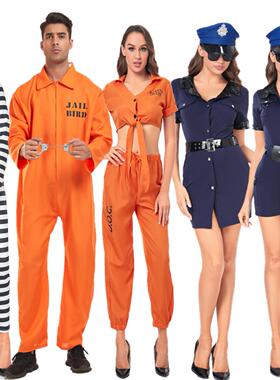 万圣节迪士尼囚犯情侣装游戏制服COSPLAY夜店派对演出服装劫匪