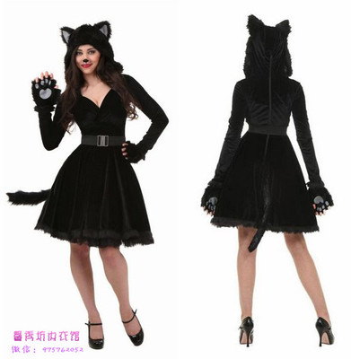 万圣节迪士尼猫女郎猫女装小猫咪COSPLAY夜店DS演出服装大码胖MM
