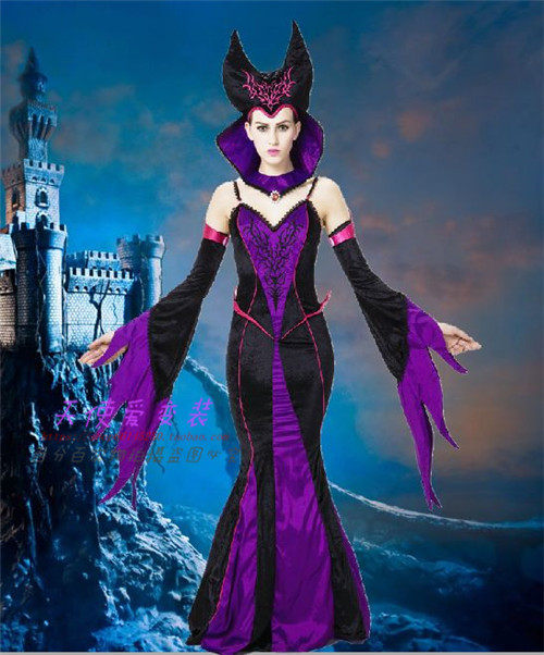 万圣节迪士尼沉睡魔咒maleficent玛琳菲森cosplay女巫演出服装